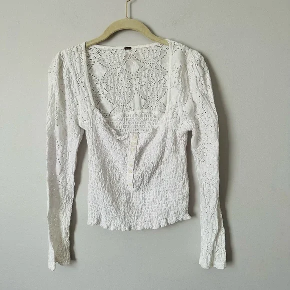 Free People Confection Top in Evening Cream - Picture 6 of 11